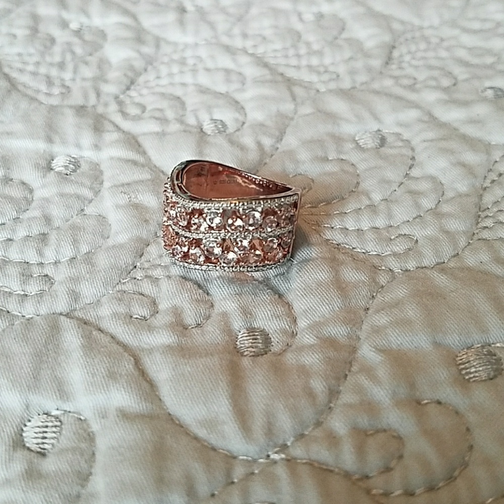 Rose gold over sterling silver morganite ring